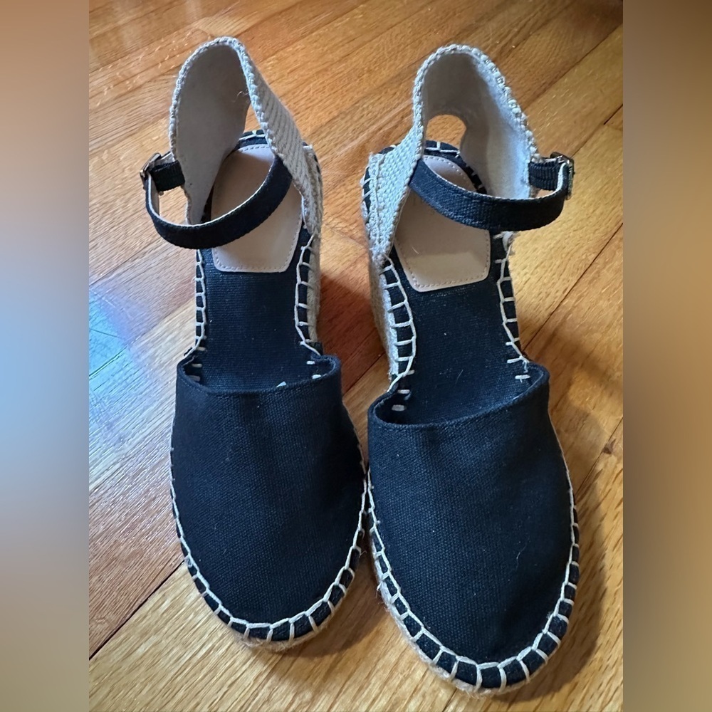 H&M Wedge /Heel Espadrilles Black Ladies Size 5